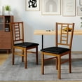 thumbnail image 4 of Gymax Wood Dining Chairs Set of 4 w/Rubber Wood Frame Padded Seat Slatted Backrest Walnut, 4 of 10
