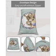 thumbnail image 6 of Easter Bunny King Pillow Cases Set of 2 - Microfiber Bed Throw Pillow Covers, Spring Easter Eggs Chick Floral Teal Wood Decorative Lumbar Pillow Cover with Envelope Closure for Sofa/Travel 20"x36", 6 of 6