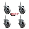 thumbnail image 2 of 4 Inch Semi Steel Wheel Swivel 3/4 Inch Threaded Stem Caster Set with Brake SCC, 2 of 2