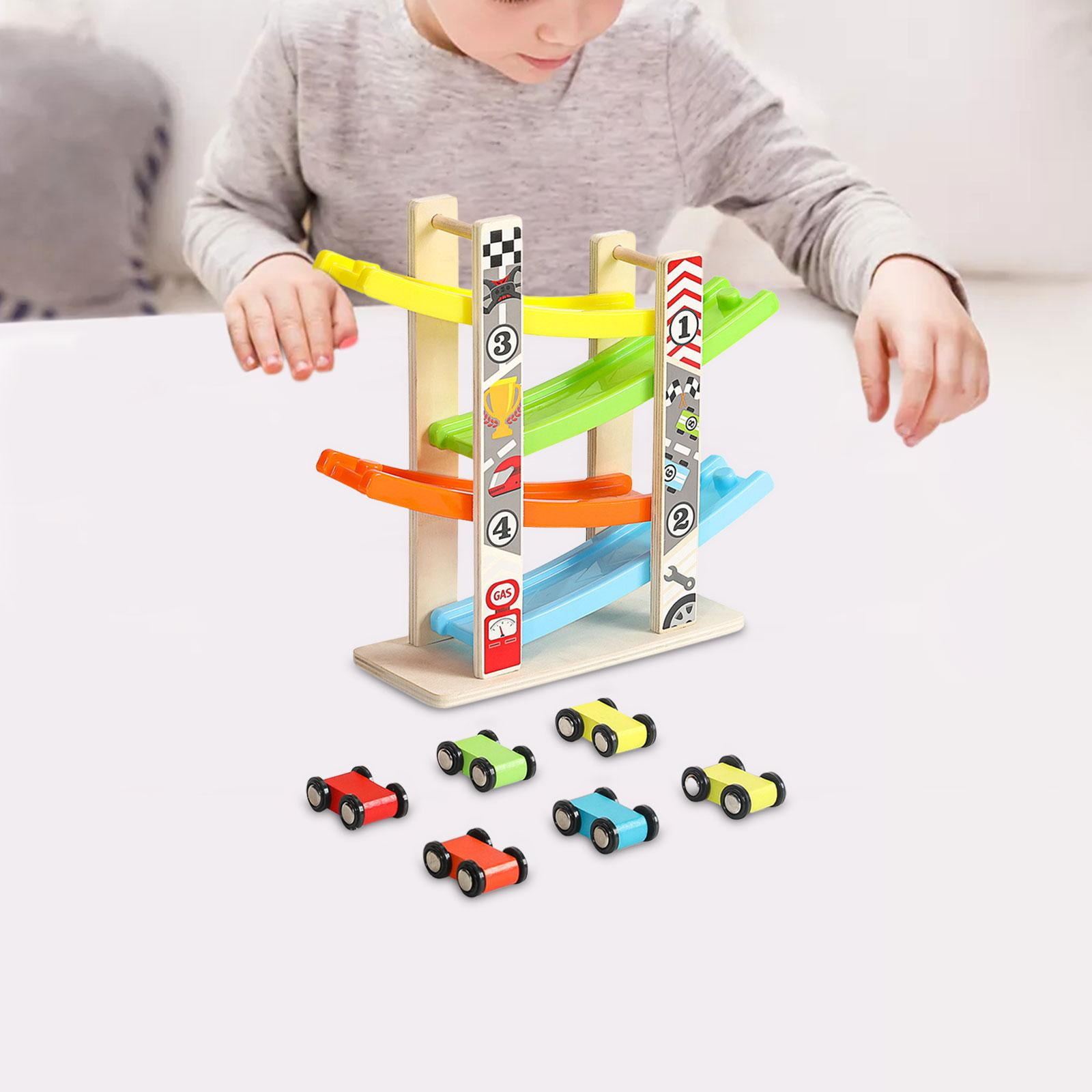 Piste De Course Avec Rampe Et Train Glissant – Jouet Dinosaure Véhicule – Cadeau Anniversaire 3 Ans+