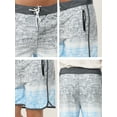 thumbnail image 6 of Unique Bargains Men's Summer Printed Drawstring Color Block Swim Beach Shorts 30 Gray Blue, 6 of 6