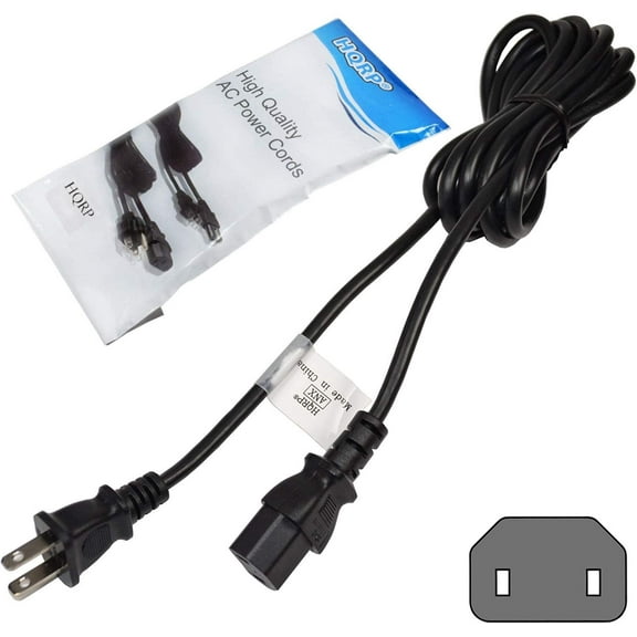 HQRP 10ft AC Power Cord for RCA P52753 P52753A P52753AT P52756SB P52770EB P56720LV HDTV TV LCD LED Plasma Mains Cable