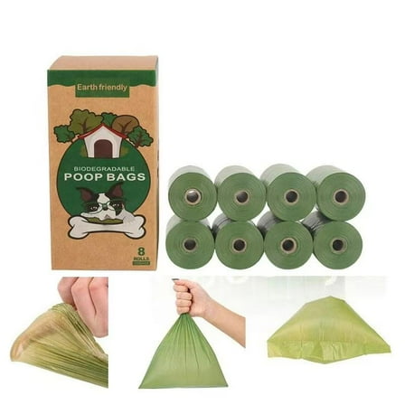 Poop Bags Large Leak-Proof, Biodegradable Pet Waste Bags with 8 Rolls, 120 Count (8 Pack)