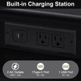 thumbnail image 6 of Leumius 28" Nightstand with Charging Station, Farmhouse Bedside Table with 3 Drawers, USB and Type-C Ports, Storage End Table for Bedroom Living Room Office Black, 6 of 7