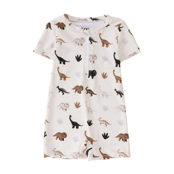 NAFUU Toddler Boys Swimsuit Infant Baby Rash Guard Swimwear With Cartoon Print One Piece Zipper Bathing Suit Summer Beach Swimwear 2-3 Years