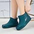 thumbnail image 6 of pwidon Waterproof Rain Boots Women Slip On Short Ankle Slip Resistant Flat Sole Embossed Detail Rubber Casual Wet Weather Women Rain Footwear Green 40, 6 of 6