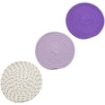 thumbnail image 4 of Potholders Set Trivets Set 100% Pure Cotton (Set of 3) Stylish Coasters, Hot Pads, Hot Mats by Diameter 7 Inches (Gray), 4 of 5