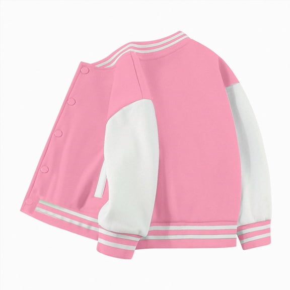 Xyant Kids Baseball Jackets Boys Girls Varsity Bomber Jacket Casual Lightweight Sports School Jacket (Hot Pink,3-4 Years)