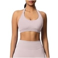 thumbnail image 2 of Neewe Women's Seamless Sports Bra Knitted Yoga Suit Gathering Breathable Workout Gym Tank Top for Women-Rose Gold 2XL, 2 of 9
