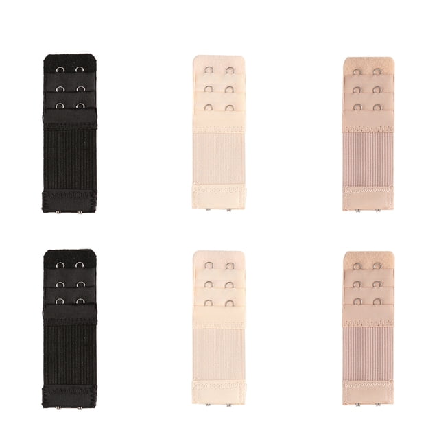 6 piezas de extensores de sujetador elásticos para mujer, tiras de extensión de sujetador con 2 ganchos y 3 filas, extensor de sujetador para mujer