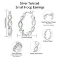 thumbnail image 5 of Lancharmed Silver Plated Stud Earrings for Womens,Twisted Twisted Zircon Earring Friend Gifts for Women, 5 of 7