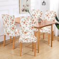 thumbnail image 2 of Yayeee 2 Pack Dining Chair Covers Stretch Parson Chairs Slipcovers Seat Protector, Orange Floral Blooms, 2 of 6