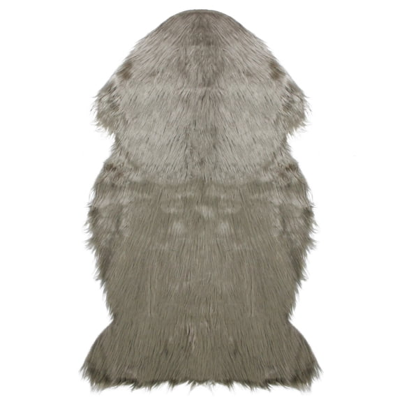 Northlight 2' x 3' Furry Chic Latte Brown Faux Fur Plush Pile Area Throw Rug