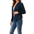 thumbnail image 5 of Allegra K Women's Faux Suede Long Sleeve Draped Front Moto Jacket, 5 of 6