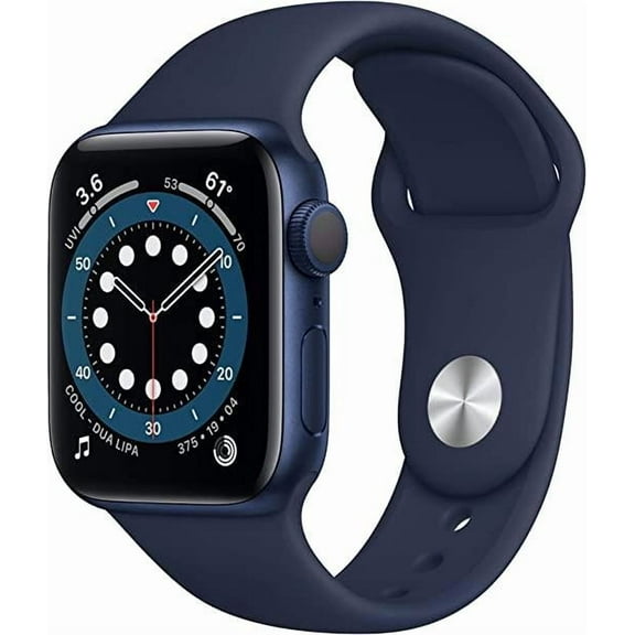 Restored Apple Watch Series 6 (GPS Cellular, 44mm) - Blue - Aluminum Case - Deep Navy Sport Band (Refurbished)
