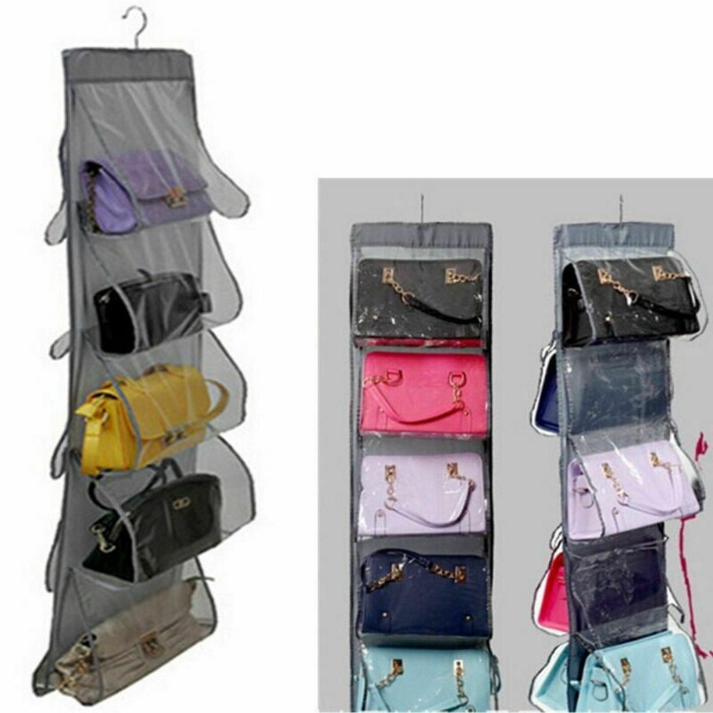 Pockets Hanging Handbags Purse Bag Storage Closet Organizer Wardrobe Hangers 10pcs