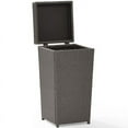 thumbnail image 4 of Pemberly Row Wicker Patio Trash Can in Weathered Gray, 4 of 8
