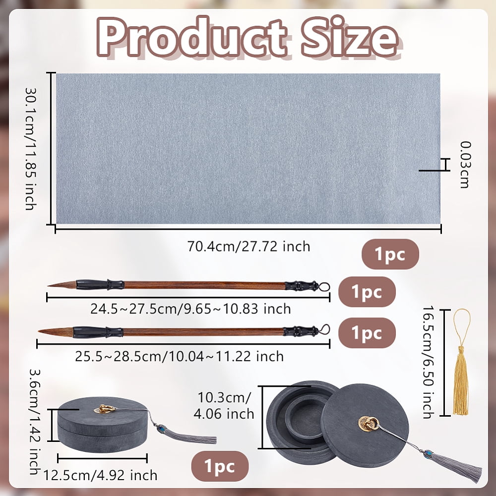 Moisture Retaining Ink Stones with Chinese Non-woven Fabrics Brush Water Writing Magic Cloth Chinese Calligraphy Brushes Pen Mixed Color