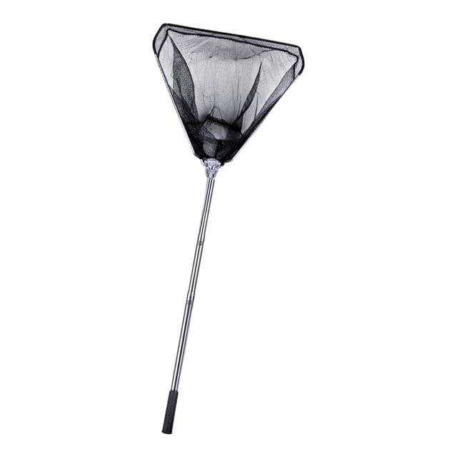 QualitChoice Mesh Fishing Tool Accessories Collapsing Handle Durable Floating Fish Net Telescopic Pole Stainless Steel For Bass Black 1.8m