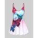 thumbnail image 1 of Tank Top de Talla Extra con Estampado de Flores y Mariposas Rosegal Camisetas sin mangas de talla grande, 1 of 5