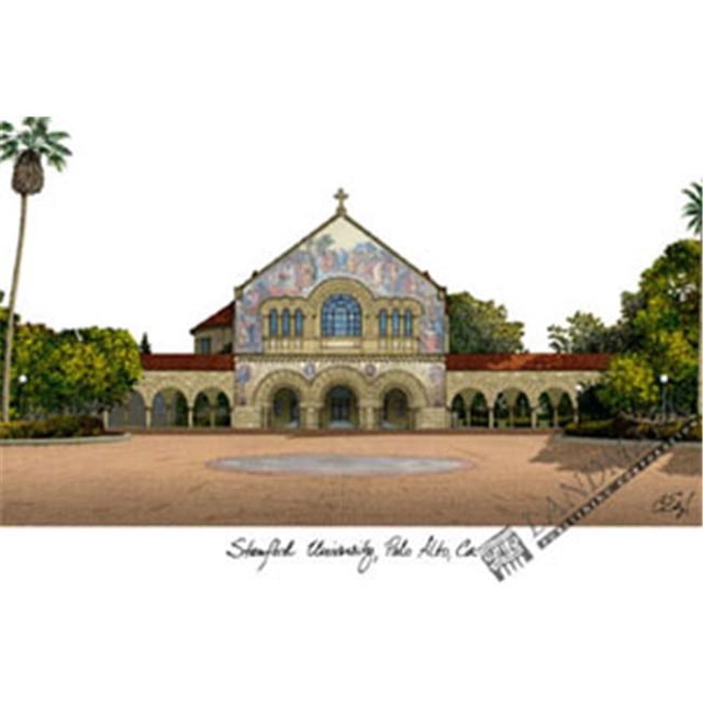 Stanford University Campus Images Lithograph Print