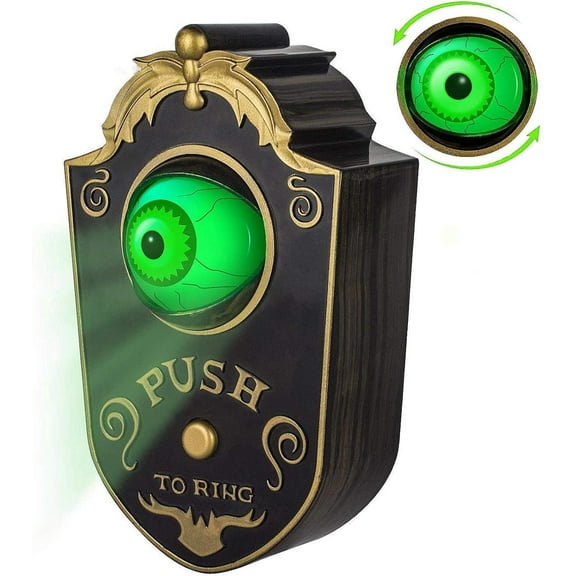 Halloween Decoration, Halloween Doorbell, Haunted Doorbell Animated Eyeball Halloween Decor with Spooky Sounds, Haunted House Halloween Prop Decoration