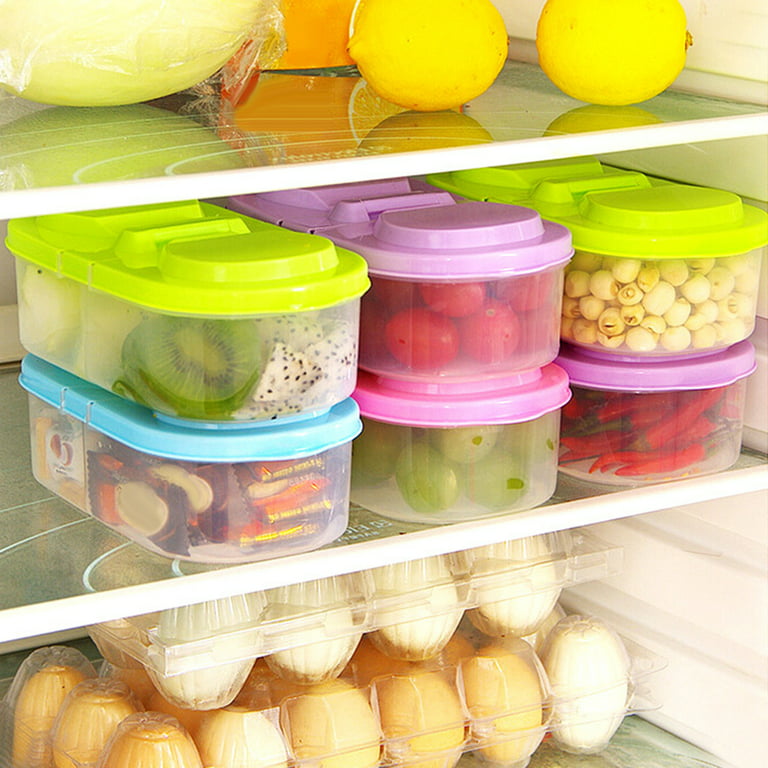 1pc Plastic Storage Container With Dividers For Grains And Cereals, Kitchen  Food Sealed Organizer Box For Beans