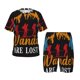 thumbnail image 1 of Fotbe Not All Who Wander Are Lost Hiking Pijama Estampada de 2 Piezas para Niños – Ropa de Dormir de Manga Corta Cómoda para Niños y Niñas, Camiseta y Shorts de Algodón-4X-Large, 1 of 6