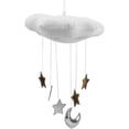 thumbnail image 2 of Hanging Cloud, Stars and Moon - Decoration for Bedroom, Bed and Wall (White), 2 of 4