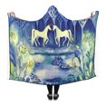 thumbnail image 1 of HATIART Couverture à Capuche Couverture Portable Licorne 56x80 Pouces Comfotable à Capuche Jeter Wrap, 1 of 3