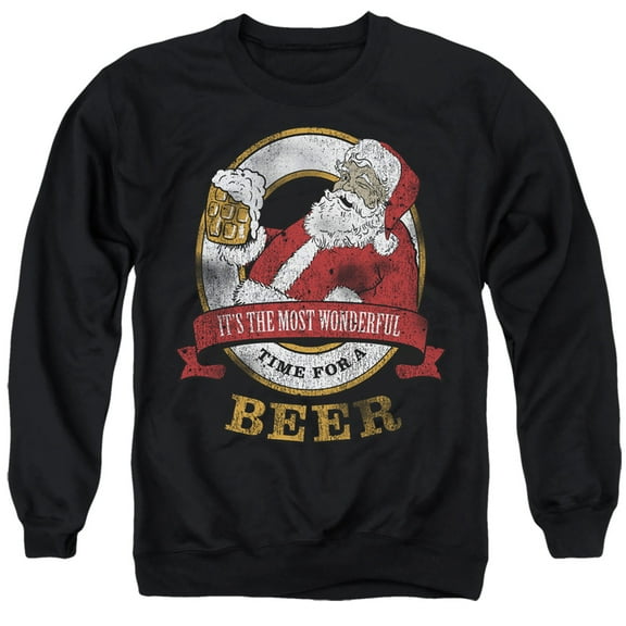 Christmas Wonderful Time for a Beer Unisex Adult Crewneck Sweatshirt