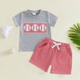 thumbnail image 2 of KPOPLK Toddler Baby Boy Summer Outfit for 1t 2t 3t 4t 5t Short Sleeve T Shirt Top Casual Shorts Set Infant Newborn Clothes 6 12 18 24 Month 2T(6-12 Months,Grey), 2 of 5