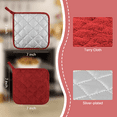thumbnail image 3 of SUGARDAY Kitchen Pot Holders Sets Heat Resistant Pot Holder Cotton Oven Hot Pads for Cooking Baking Set of 3 7x7" Red, 3 of 7