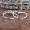 thumbnail image 4 of Blue Jewel 14K White Gold Plated Diamond Rings - 1.8 Ct Round Brilliant Cut Diamond Rings for Women's - Promise Engagement Rings Set for Couple - Women Nature Inspired Leaf Diamond Rings, 4 of 9