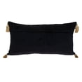 thumbnail image 2 of Parkland Collection Zella 12x24" Quilted Fabric Throw Pillow in Black/Gold, 2 of 5