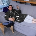 thumbnail image 3 of Wearable Oversized Blanket,Black Moon Star Pattern Wearable Blanket Hoodie for Adults,Cozy Hooded Blankets with Super Pockets,Super Warm Fuzzy Pullover for Women & Men, 3 of 6