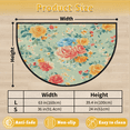 thumbnail image 3 of CURLYOOT Vintage Floral Half Round Door Mat, Indoor Outdoor Entrance Rug, Semi Circular Area Rug, Non Slip Washable Absorbent Doormat, Laundry Room Rug 24'' x 36'', 3 of 7