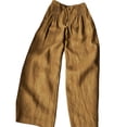 thumbnail image 6 of Women's Straight Leg Pants Baeitkot Women's Fashion Solid Color Elastic Waist Casual Button Pocket Straight Leg Pants Khaki M, 6 of 6