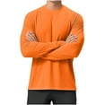 thumbnail image 5 of Wyobmus Men's Sun Protection Shirt Lightweight Long Sleeve Workout T-Shirt Casual Round Neck Sport Fishing Shirt S-2XL B-Orange, 5 of 9