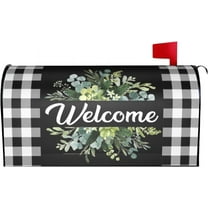 Spring Mailbox Covers Magnetic Standard Size Sage Welcome Summer Post Box Mailbox Cover for Garden Yard Farmhouse Outdoor Decorations 21x18 Inch