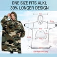 thumbnail image 4 of Oversized Wearable Blanket Hoodie,Classic Camo Green Brown Pattern Sherpa Blanket Hoodie with Super Pockets,Super Warm Fuzzy Pullover for Women & Men, 4 of 6