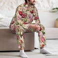 thumbnail image 7 of Disketp Tulips Flowers Mens Pajama Set, Soft Warm Long Sleeve Sleepwear, Cozy Button-Down Pjs for Men-X-Large, 7 of 7