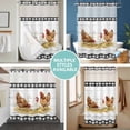 thumbnail image 5 of No Hook Shower Curtain with Snap in Liner, Farmhouse Cow Wood Plank Waterproof Bath Curtain Double Layers with See Through Top Window, Farm Animal Buffalo Check Hotel Shower Curtains 48x72in, 5 of 9