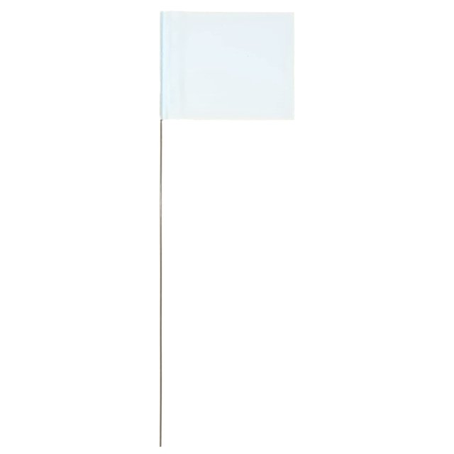Jizhgrad Banderas De Marcado Blancas Para Césped, Paquete De 100 Banderas De Patio | Banderas Marcadoras De 4X5X16 Pulgadas Banderas De Césped Banderas De Encuestas De Cercas Invisibles Banderas De Pa