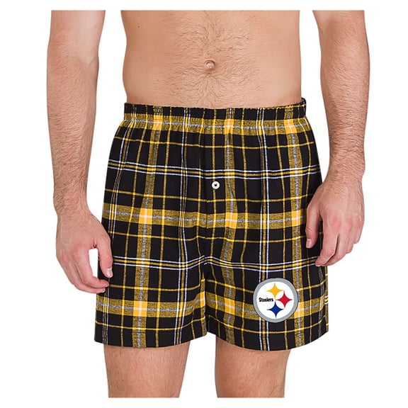 Men's Concepts Sport Black/Gold Pittsburgh Steelers Ultimate Flannel Boxers