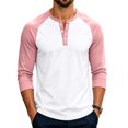 thumbnail image 5 of Evdexr Men's Henley Shirts 2026 Raglan Long Sleeve Tees Fall Athletic Sport Loose Fit Shirt Buttons Breathable Lightweight Casual T Shirts 2XL, 5 of 6