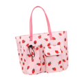 thumbnail image 3 of Bolso tote para mujer, grande, impermeable, con bolsillos, asa de mano, ideal para la playa. Fresa, 3 of 9