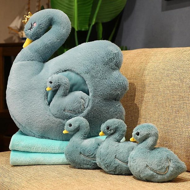 Dulce pato esponjoso de peluche de juguete, Animal lindo, muñecos de cisne de peluche populares, cojín para siesta con manta G