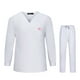 thumbnail image 5 of Conjuntos de uniformes médicos, top y pantalones suaves y cómodos, uniforme de enfermera, ropa de trabajo para spa Blanco, 5 of 9