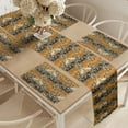 thumbnail image 2 of Ambesonne Autumn Damask Table Runner & Placemats, Renaissance Themed, Placemat 4 pcs + Runner 14"x72", Amber Charcoal Grey, 2 of 2